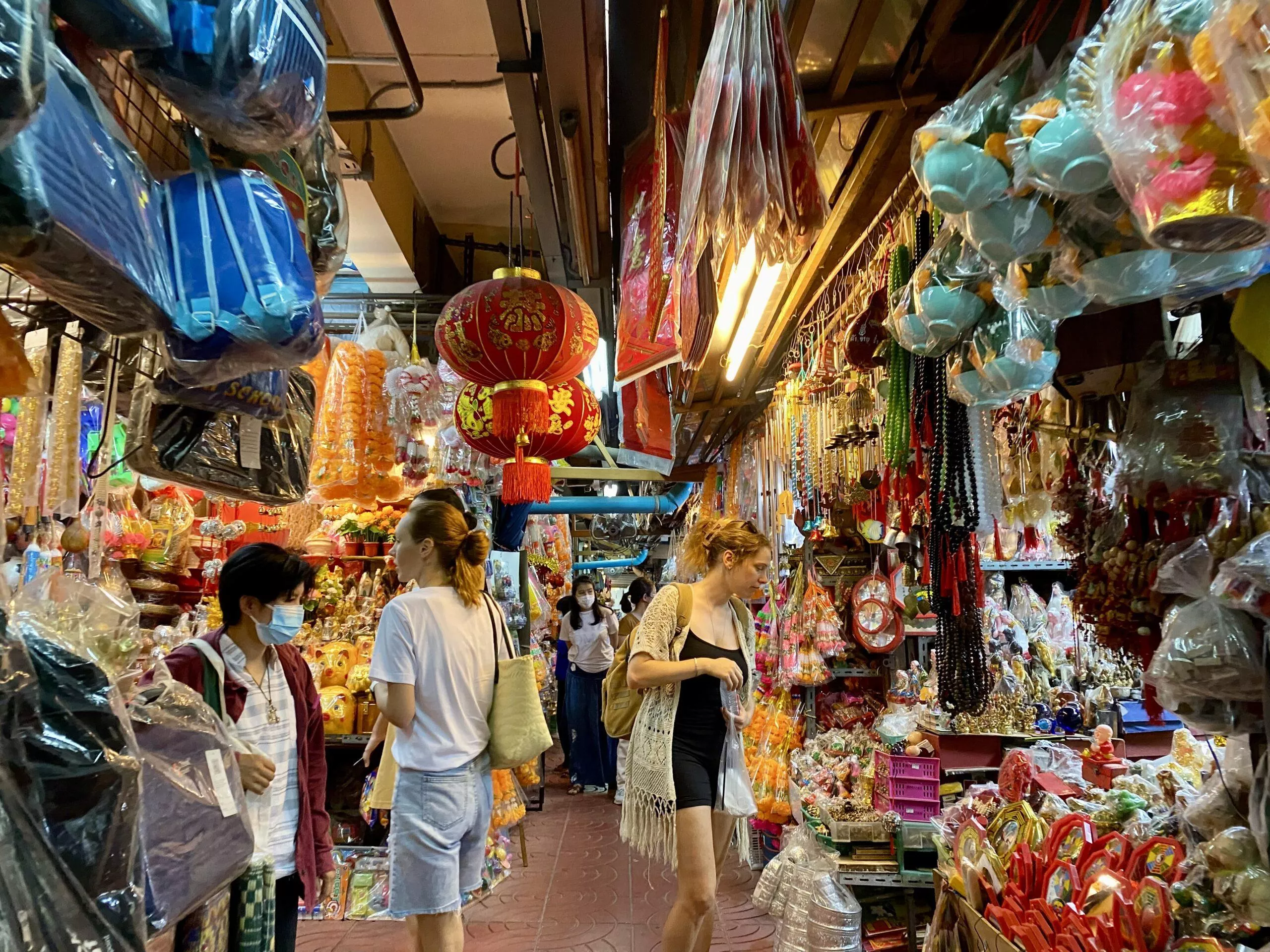 Busy indoor market at China Town Chiang Mai
