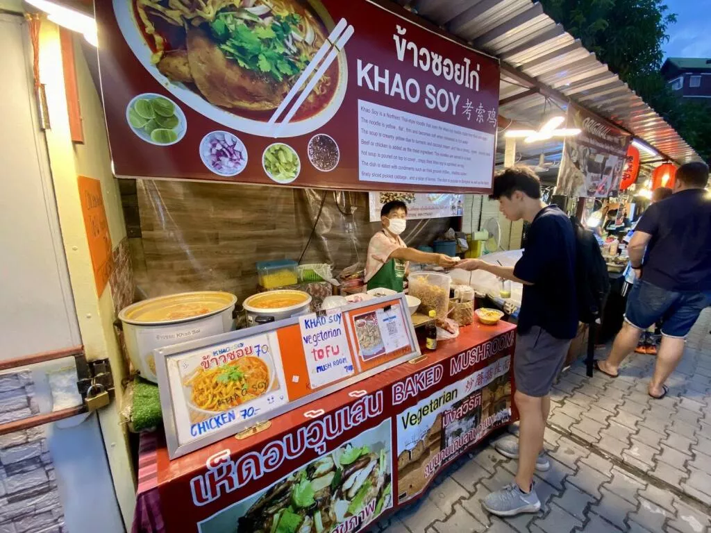 Market stand selling Khao Soi on the saturday night market